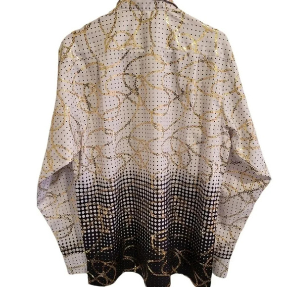 Men's Metallic Multi-Pattern Button Up Shirt by Pronti - Picture 3 of 6
